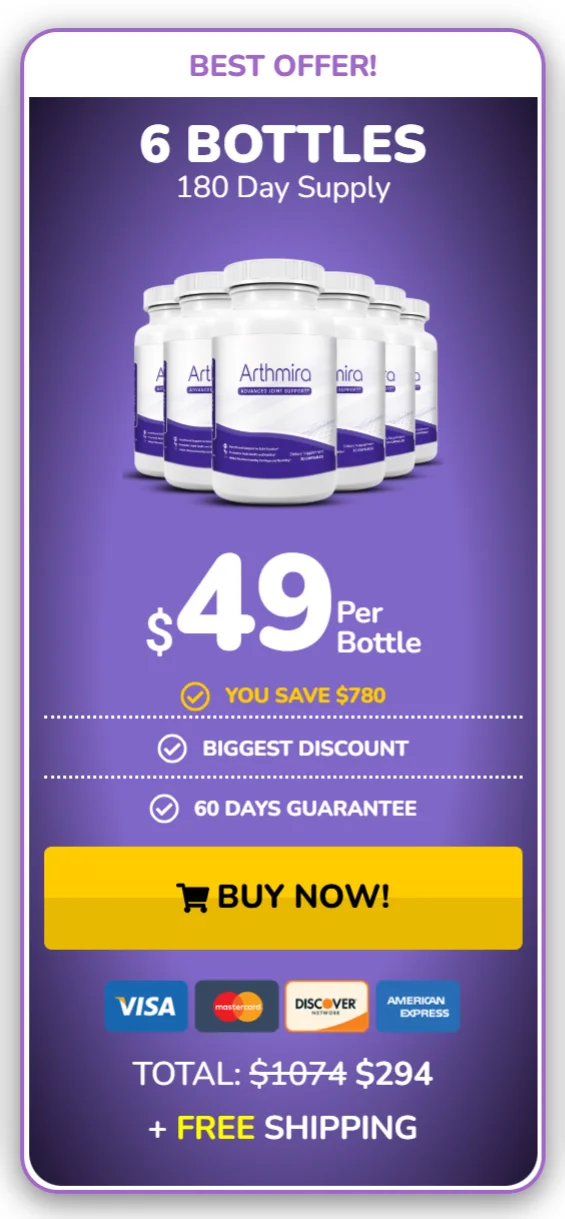 Arthmira™ 6 bottles pricing